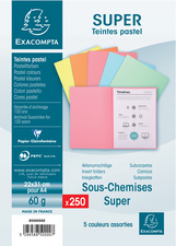 EXACOMPTA Sous-chemises SUPER 60 A4 60 g/m2 gris