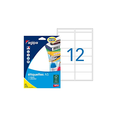 agipa Etiquette universelle 56 x 34 mm blanc