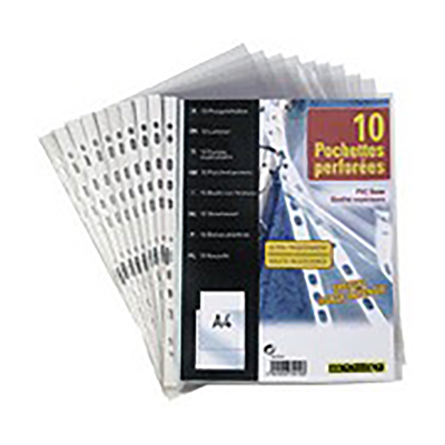 Oxford Pochettes perforées SM3 A4 PVC 0,10 mm transparen