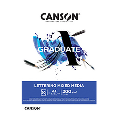 CANSON Bloc de dessin GRADUATE LETTERING MIXED MEDIA A4