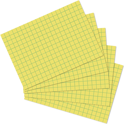 herlitz Fiches bristol, A6, quadrillé, jaune