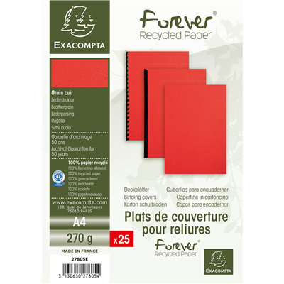 EXACOMPTA Couverture de reliure FOREVER A4 rouge