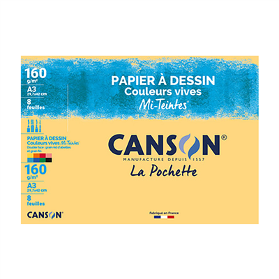CANSON Papier à dessin couleur Mi-Teintes format A3 noir