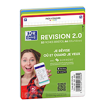 Oxford Fiches bristol REVISION 2.0 A5 bord de couleur