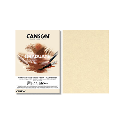 CANSON Bloc de dessin GRADUATE MIXED MEDIA naturel A5