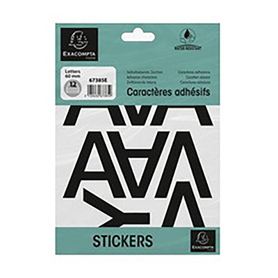 EXACOMPTA Lettres auto-adhésives A-Z 60 mm noir
