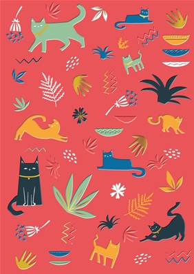 Art & Kraft Cahier A5  Plumetis rouge