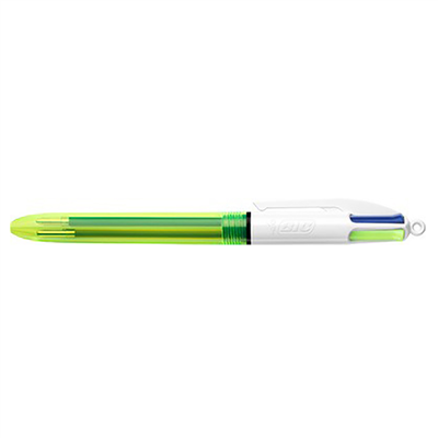BIC Stylo à bille rétractable 4 Colours Fluo
