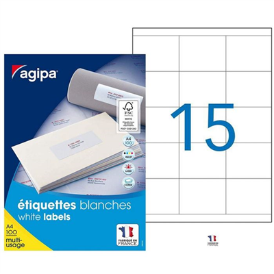 agipa Etiquette universelle 70 x 50,8 mm coins droits