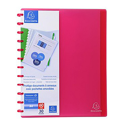 EXACOMPTA protège-documents A4 30 pochettes rouge