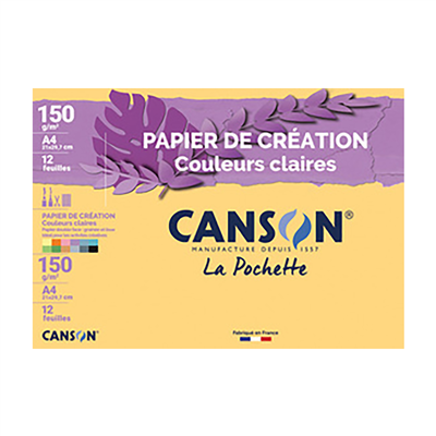 CANSON Papier de création A4 150 g/m2 couleurs claires