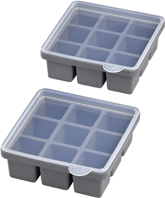 APS Bac à glaçons avec couvercle, transparent / gris