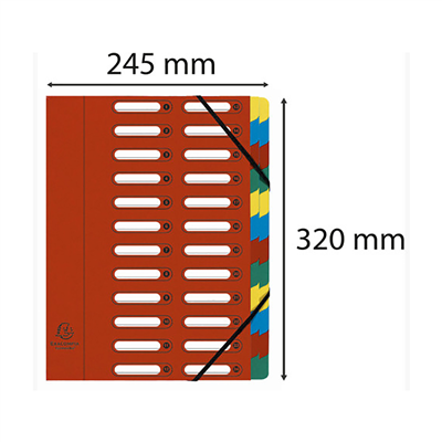 EXACOMPTA Trieur Harmonika A4 24 compartiments rouge