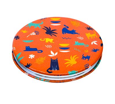 Art & Kraft Miroir Rond Citron Plumetis orange