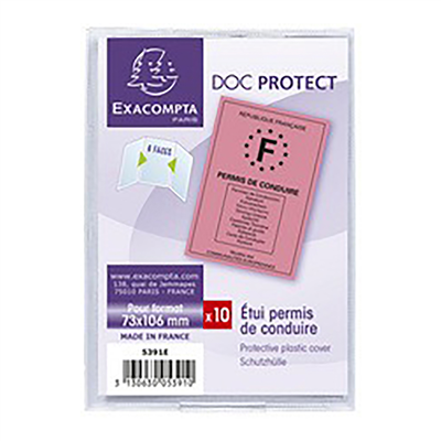 EXACOMPTA Etui de poche PVC 3 volets 0,20 mm 75 x 107 mm