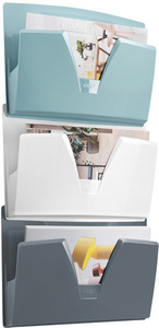 CEP Lot de 3 corbeilles murales Riviera A4 1 compartiment