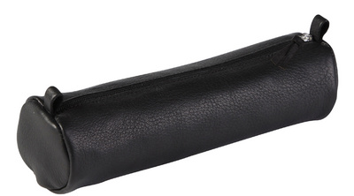 Clairefontaine Trousse ronde cuir noir vieilli
